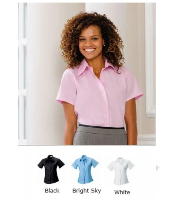 Russells 957F Ladies Short Sleeve Non Iron Luxury Shirt